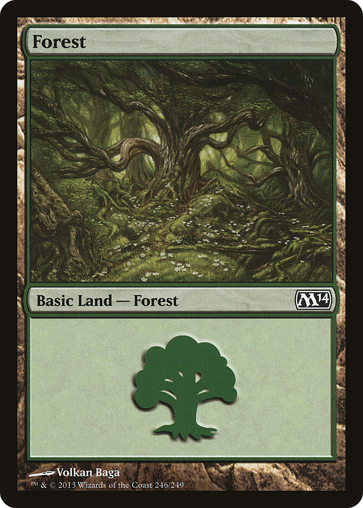 Forest (M14-246) - Magic 2014 Foil - Premium MTG Single from Wizards of the Coast - Just $0.16! Shop now at Game Crave Tournament Store
