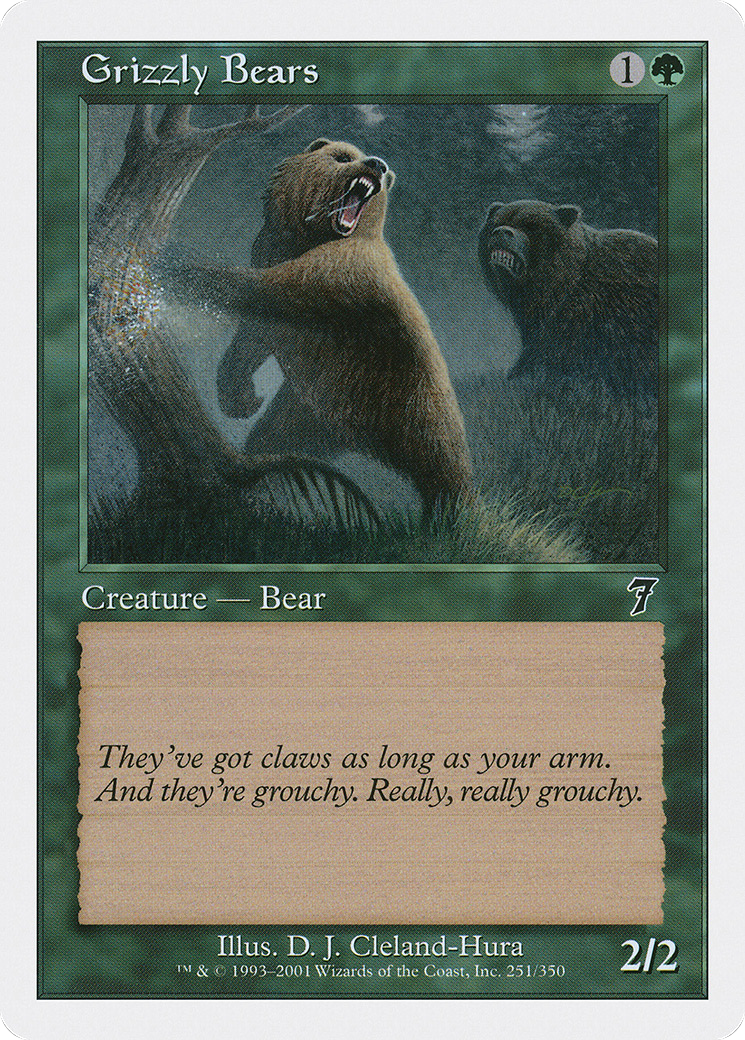 Grizzly Bears (7ED-251) - Seventh Edition - Premium MTG Single from Wizards of the Coast - Just $0.25! Shop now at Game Crave Tournament Store