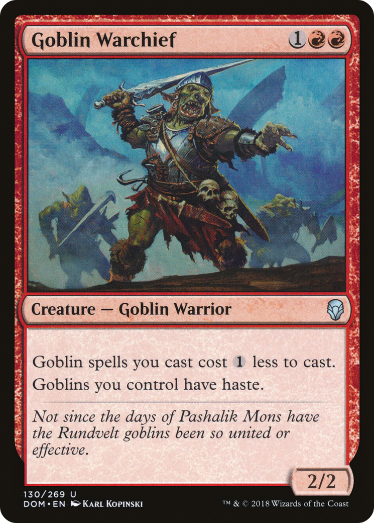 Goblin Warchief (DOM-130) - Dominaria - Premium MTG Single from Wizards of the Coast - Just $0.14! Shop now at Game Crave Tournament Store