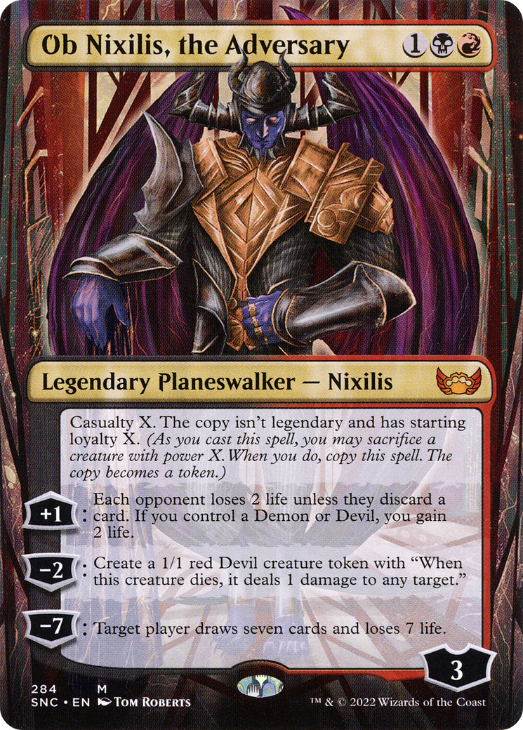 Ob Nixilis, the Adversary (SNC-284) - Streets of New Capenna (Borderless) - Premium MTG Single from Wizards of the Coast - Just $3.29! Shop now at Game Crave Tournament Store