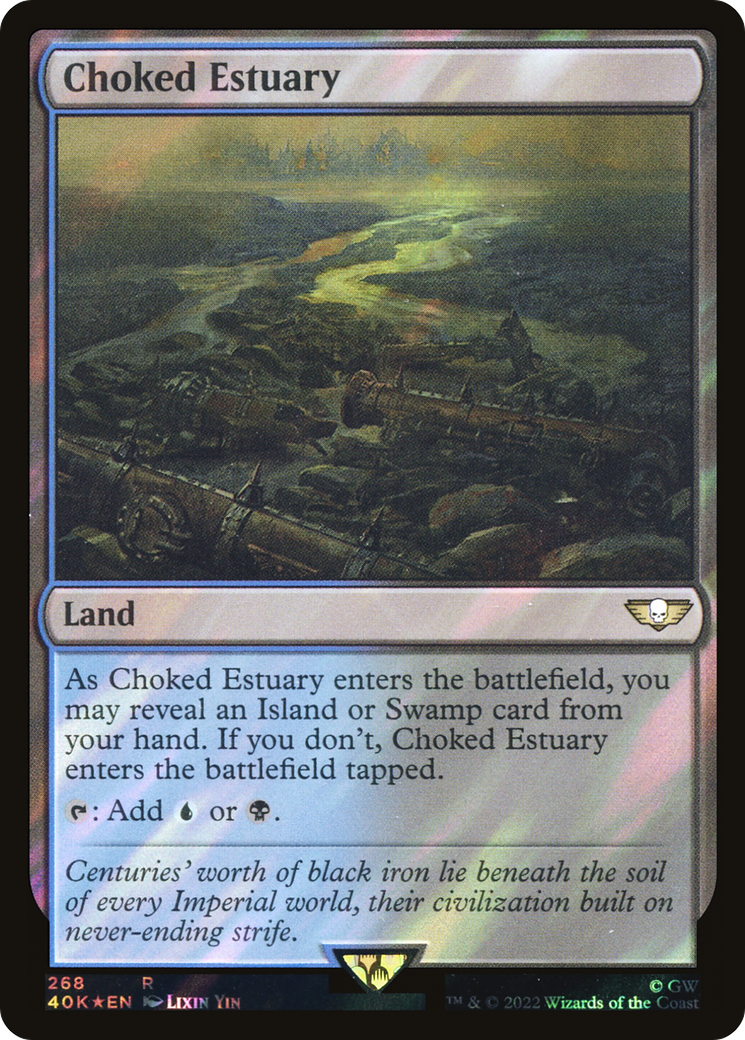Choked Estuary (40K-268★) - Warhammer 40,000 Commander Foil - Premium MTG Single from Wizards of the Coast - Just $0.74! Shop now at Game Crave Tournament Store