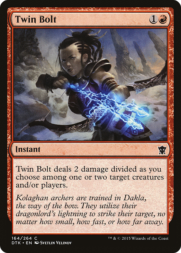 Twin Bolt (DTK-164) - Dragons of Tarkir Foil - Premium MTG Single from Wizards of the Coast - Just $0.25! Shop now at Game Crave Tournament Store