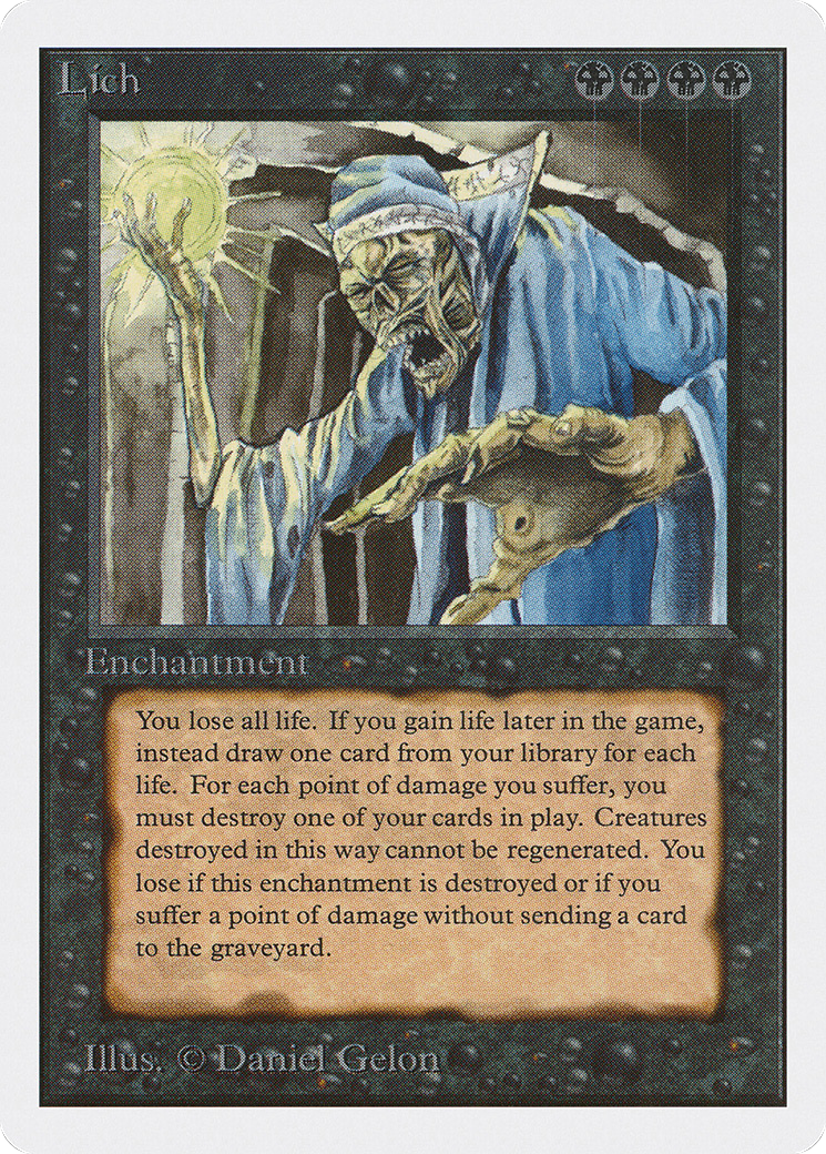 Lich (2ED-114) - Unlimited Edition - Premium MTG Single from Wizards of the Coast - Just $121.34! Shop now at Game Crave Tournament Store