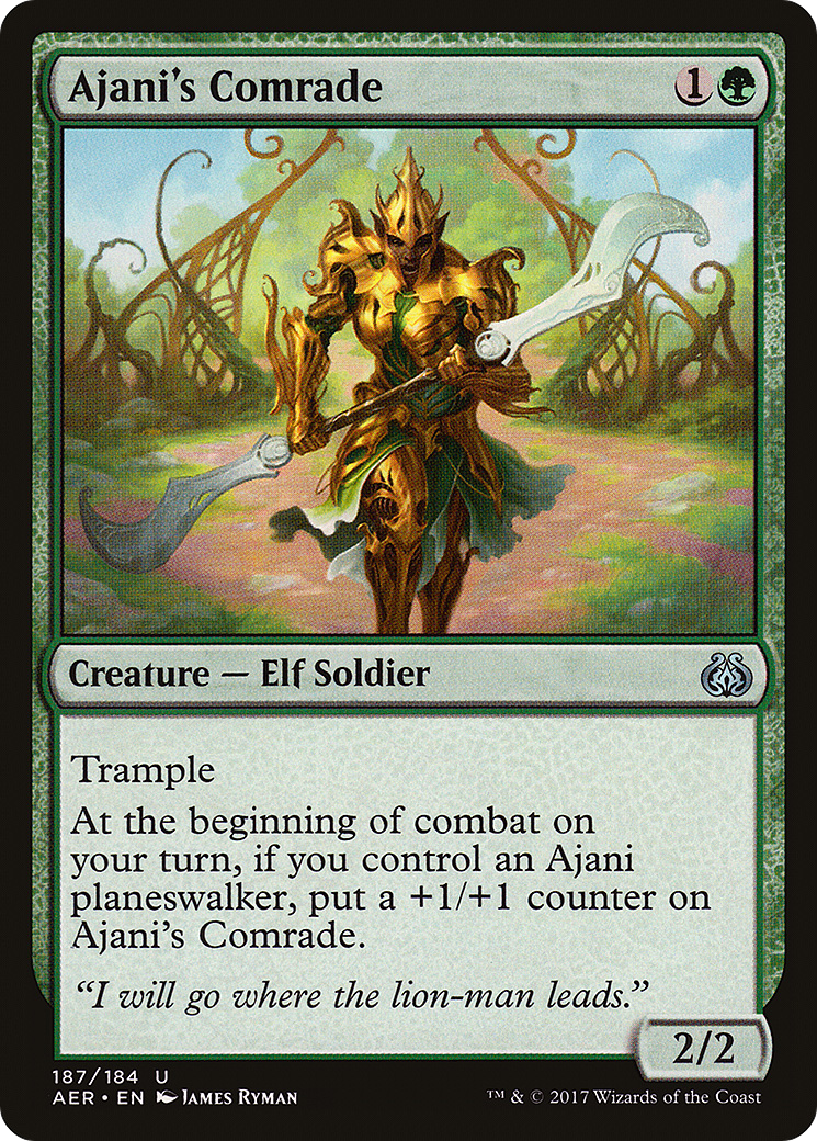 Ajani's Comrade (AER-187) - Aether Revolt - Premium MTG Single from Wizards of the Coast - Just $0.08! Shop now at Game Crave Tournament Store