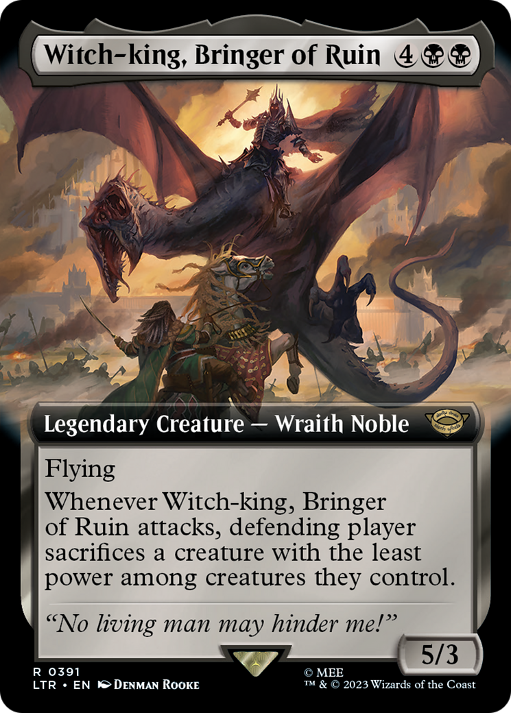 Witch-king, Bringer of Ruin (LTR-391) - The Lord of the Rings: Tales of Middle-earth: (Extended Art) - Premium MTG Single from Wizards of the Coast - Just $2.95! Shop now at Game Crave Tournament Store