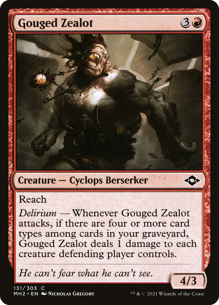 Gouged Zealot (MH2-131) - Modern Horizons 2 - Premium MTG Single from Wizards of the Coast - Just $0.08! Shop now at Game Crave Tournament Store