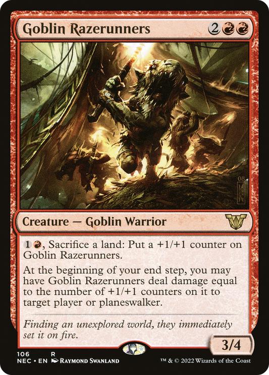 Goblin Razerunners (NEC-106) - Neon Dynasty Commander - Premium MTG Single from Wizards of the Coast - Just $0.25! Shop now at Game Crave Tournament Store