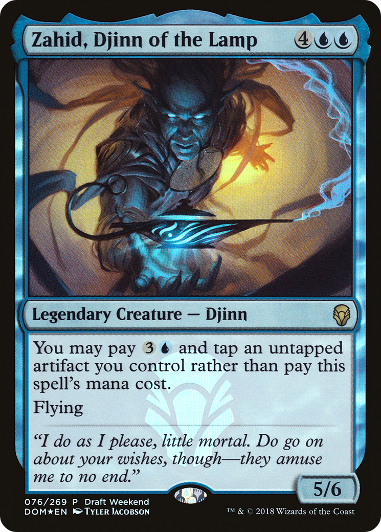 Zahid, Djinn of the Lamp (PDOM-076) - Dominaria Promos Foil - Premium MTG Single from Wizards of the Coast - Just $0.25! Shop now at Game Crave Tournament Store