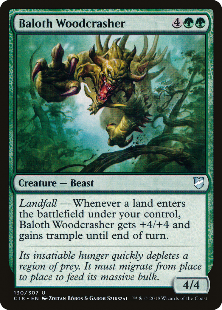 Baloth Woodcrasher (C18-130) - Commander 2018 - Premium MTG Single from Wizards of the Coast - Just $0.25! Shop now at Game Crave Tournament Store