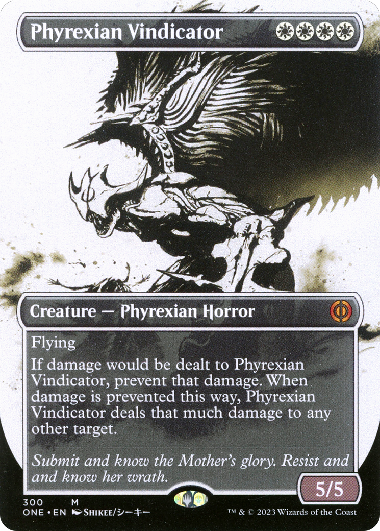 Phyrexian Vindicator (ONE-300) - Phyrexia: All Will Be One: (Showcase) (Borderless) Foil - Premium MTG Single from Wizards of the Coast - Just $0.94! Shop now at Game Crave Tournament Store