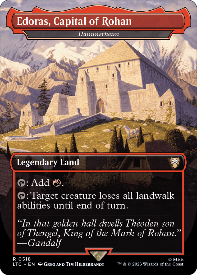 Hammerheim (LTC-518) - Tales of Middle-earth Commander / Edoras, Capital of Rohan (Borderless) - Premium MTG Single from Wizards of the Coast - Just $3.86! Shop now at Game Crave Tournament Store