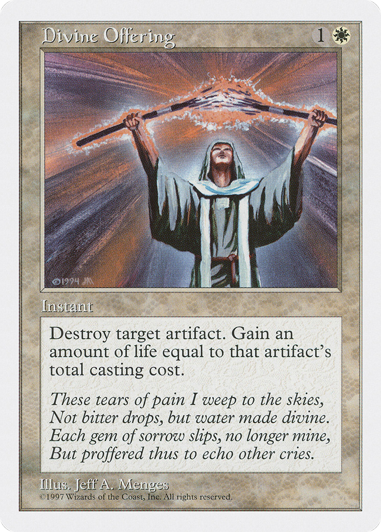 Divine Offering (5ED-027) - Fifth Edition - Premium MTG Single from Wizards of the Coast - Just $0.25! Shop now at Game Crave Tournament Store
