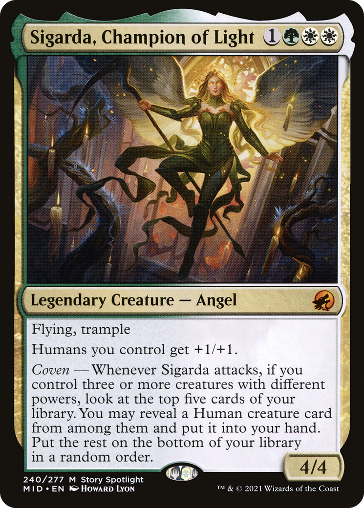 Sigarda, Champion of Light (MID-240) - Innistrad: Midnight Hunt - Premium MTG Single from Wizards of the Coast - Just $0.29! Shop now at Game Crave Tournament Store