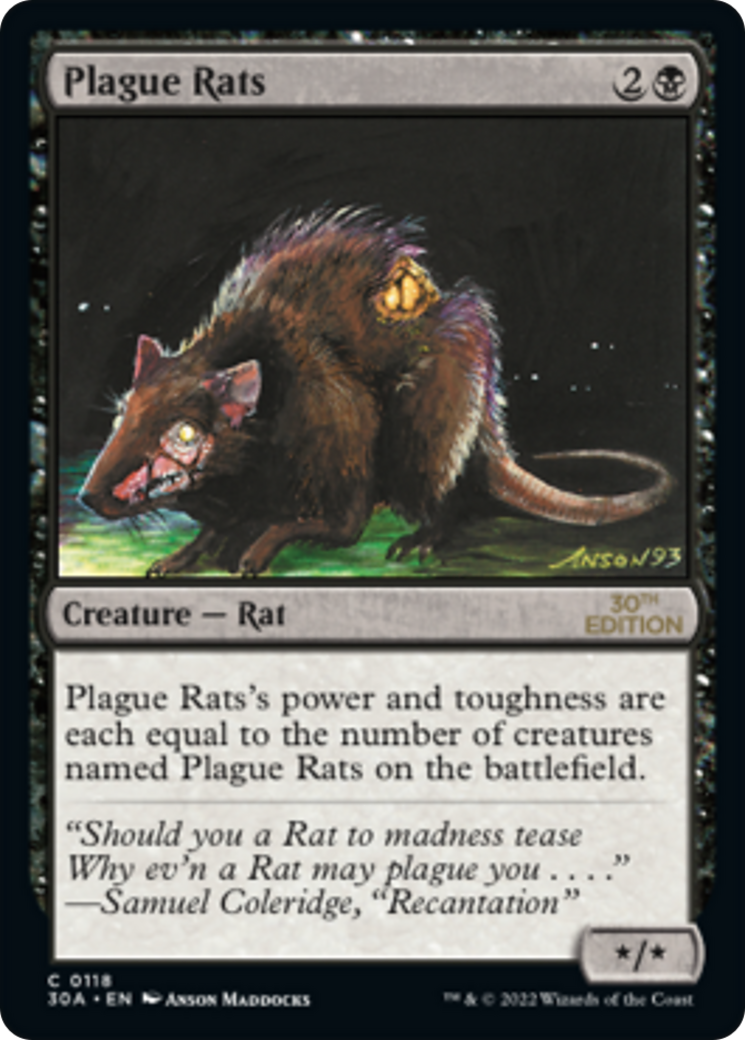 Plague Rats (30A-118) - 30th Anniversary Edition - Premium MTG Single from Wizards of the Coast - Just $0.24! Shop now at Game Crave Tournament Store