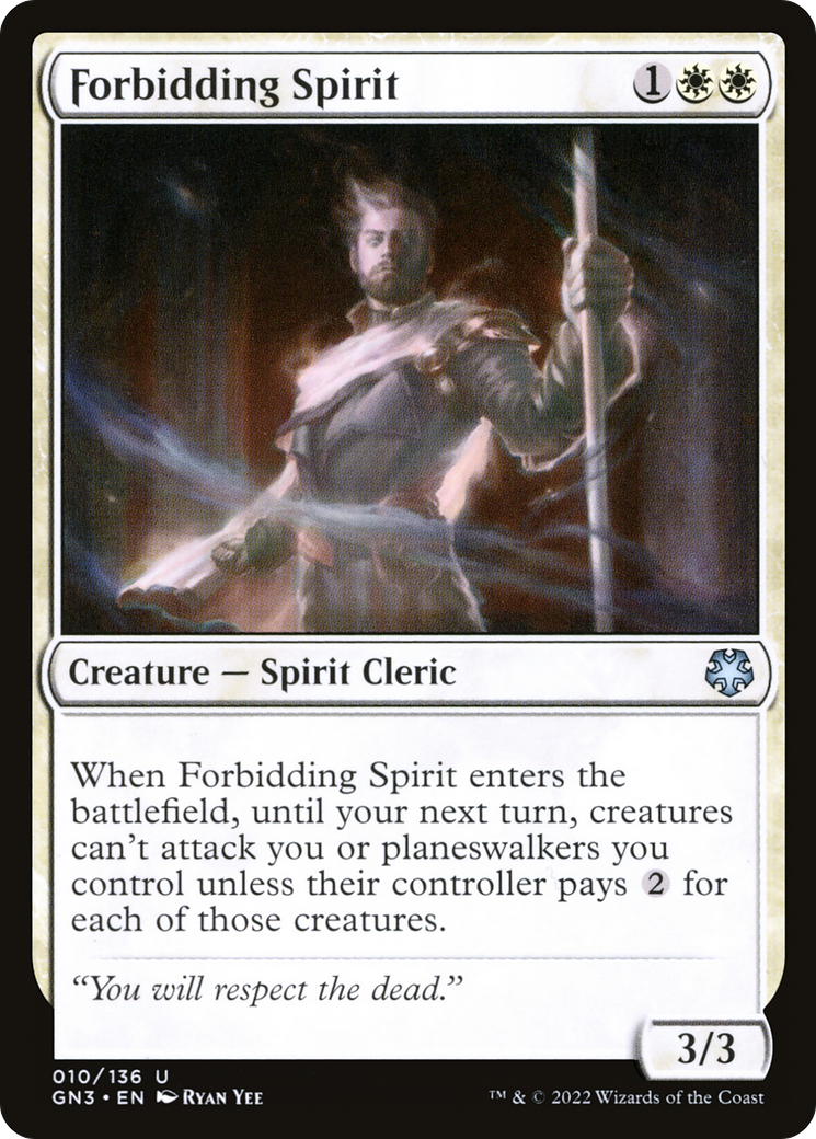 Forbidding Spirit (GN3-010) - Game Night: Free-for-All - Premium MTG Single from Wizards of the Coast - Just $0.08! Shop now at Game Crave Tournament Store