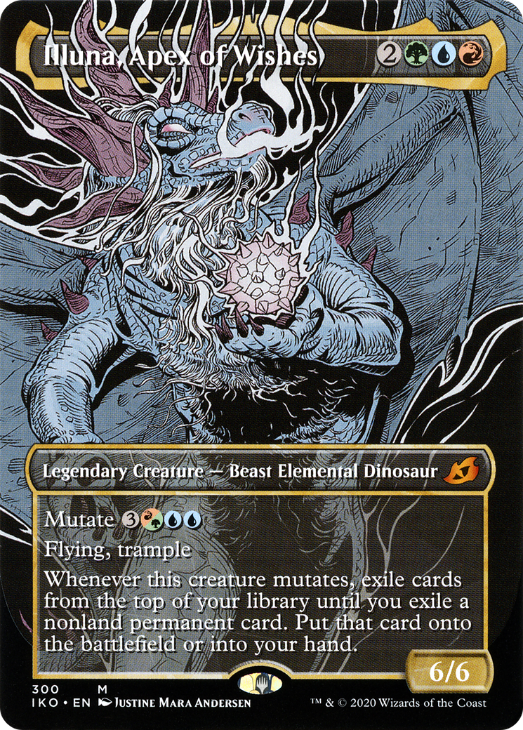 Illuna, Apex of Wishes (IKO-300) - Ikoria: Lair of Behemoths: (Showcase) (Borderless) Foil - Premium MTG Single from Wizards of the Coast - Just $3.31! Shop now at Game Crave Tournament Store