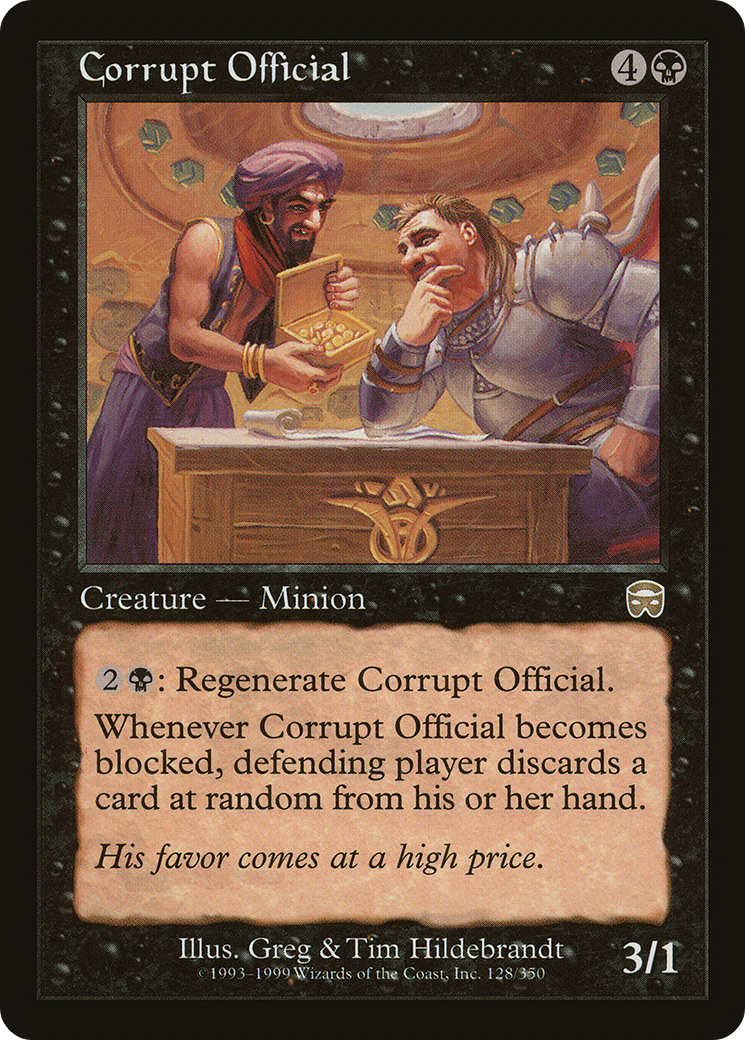 Corrupt Official (MMQ-128) - Mercadian Masques Foil - Premium MTG Single from Wizards of the Coast - Just $1.07! Shop now at Game Crave Tournament Store