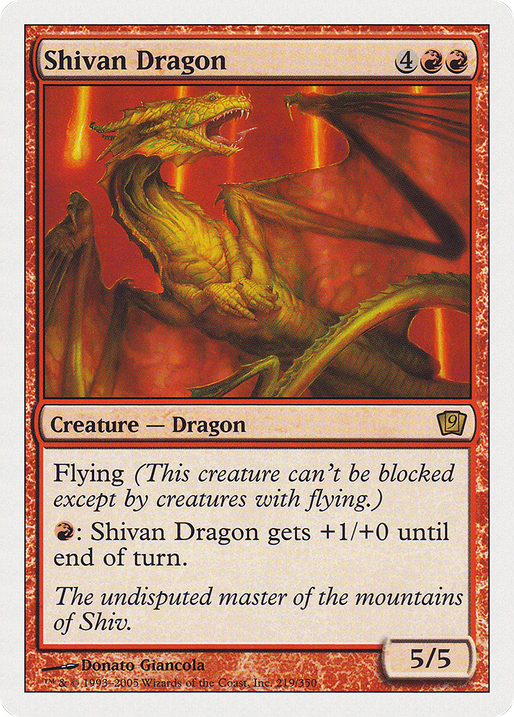 Shivan Dragon (9ED-219) - Ninth Edition - Premium MTG Single from Wizards of the Coast - Just $0.08! Shop now at Game Crave Tournament Store