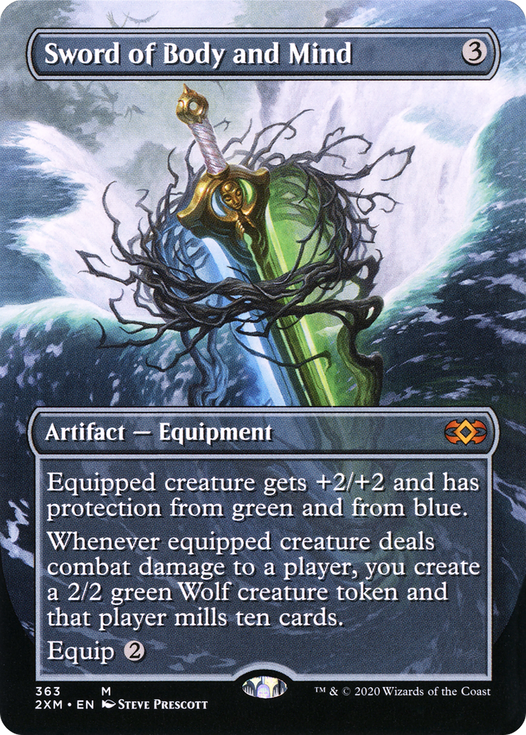 Sword of Body and Mind (2XM-363) - Double Masters (Borderless) Foil - Premium MTG Single from Wizards of the Coast - Just $8.05! Shop now at Game Crave Tournament Store