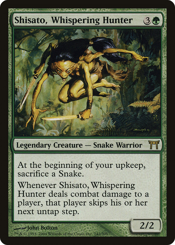 Shisato, Whispering Hunter (CHK-242) - Champions of Kamigawa - Premium MTG Single from Wizards of the Coast - Just $0.61! Shop now at Game Crave Tournament Store