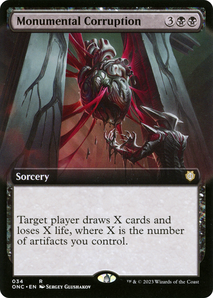 Monumental Corruption (ONC-034) - Phyrexia: All Will Be One Commander: (Extended Art) - Premium MTG Single from Wizards of the Coast - Just $0.08! Shop now at Game Crave Tournament Store
