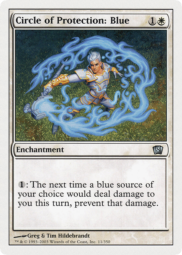 Circle of Protection: Blue (8ED-011) - Eighth Edition - Premium MTG Single from Wizards of the Coast - Just $0.08! Shop now at Game Crave Tournament Store