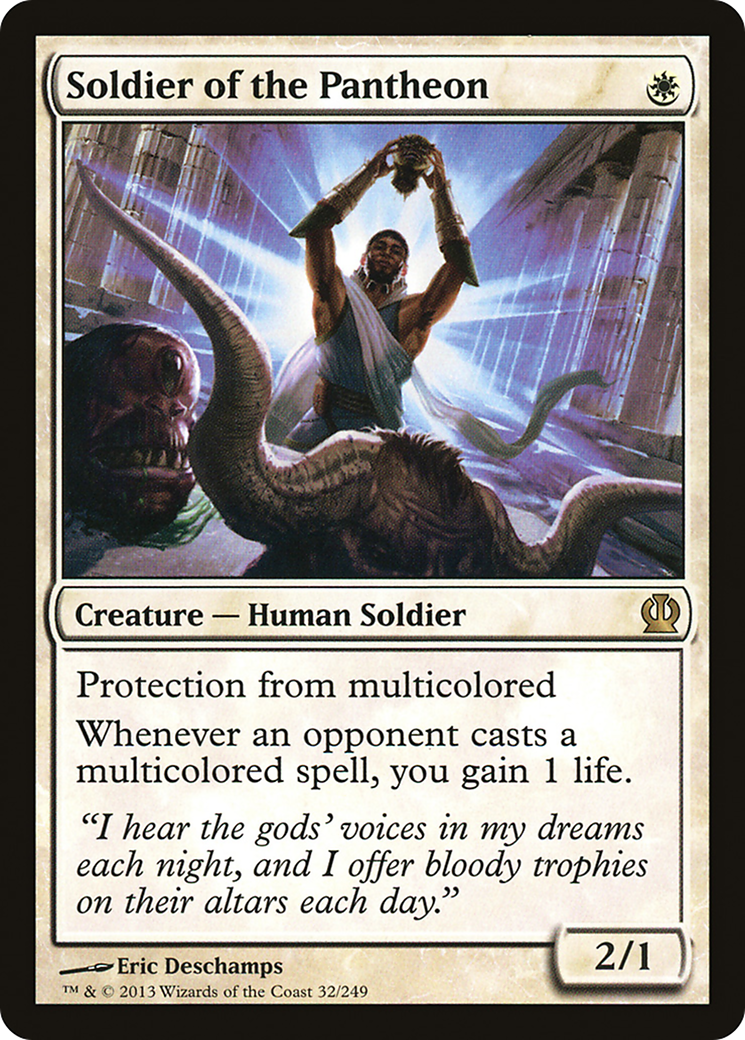 Soldier of the Pantheon (THS-032) - Theros Foil - Premium MTG Single from Wizards of the Coast - Just $0.25! Shop now at Game Crave Tournament Store