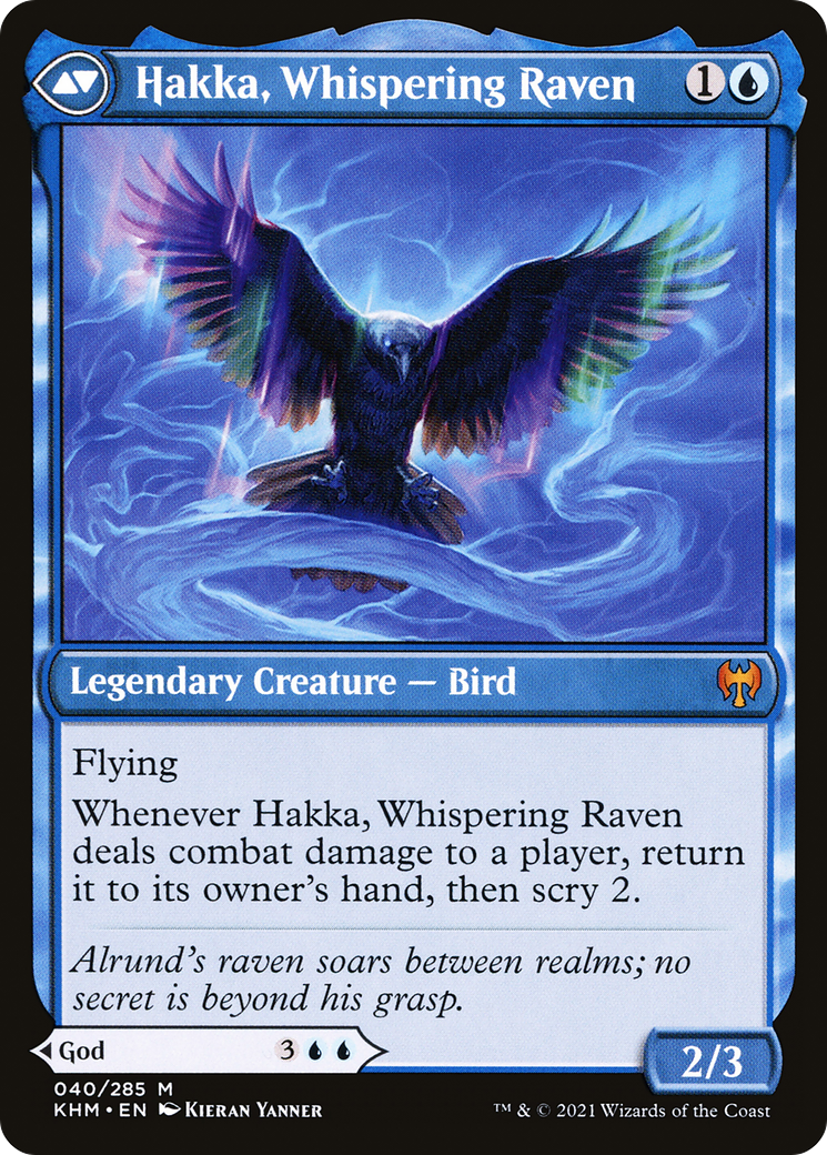 Alrund, God of the Cosmos // Hakka, Whispering Raven (KHM-040) - Kaldheim Foil - Premium MTG Single from Wizards of the Coast - Just $0.44! Shop now at Game Crave Tournament Store