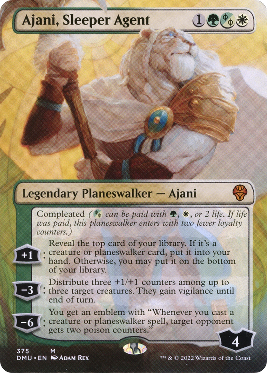 Ajani, Sleeper Agent (DMU-375) - Dominaria United (Borderless) Foil - Premium MTG Single from Wizards of the Coast - Just $0.91! Shop now at Game Crave Tournament Store
