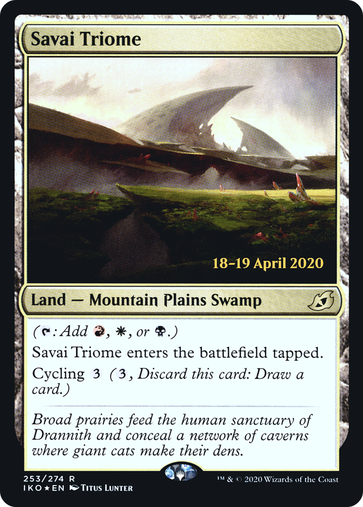 Savai Triome (PIKO-253S) - Ikoria: Lair of Behemoths Promos Foil - Premium MTG Single from Wizards of the Coast - Just $5.13! Shop now at Game Crave Tournament Store