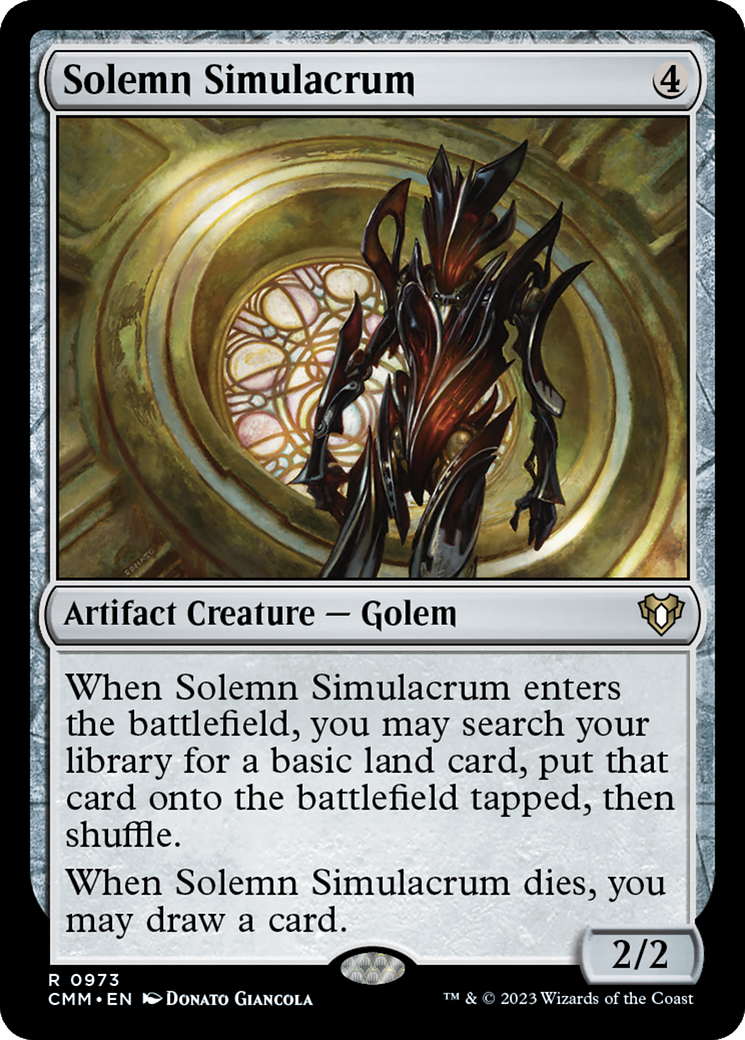 Solemn Simulacrum (CMM-973) - Commander Masters - Premium MTG Single from Wizards of the Coast - Just $0.08! Shop now at Game Crave Tournament Store