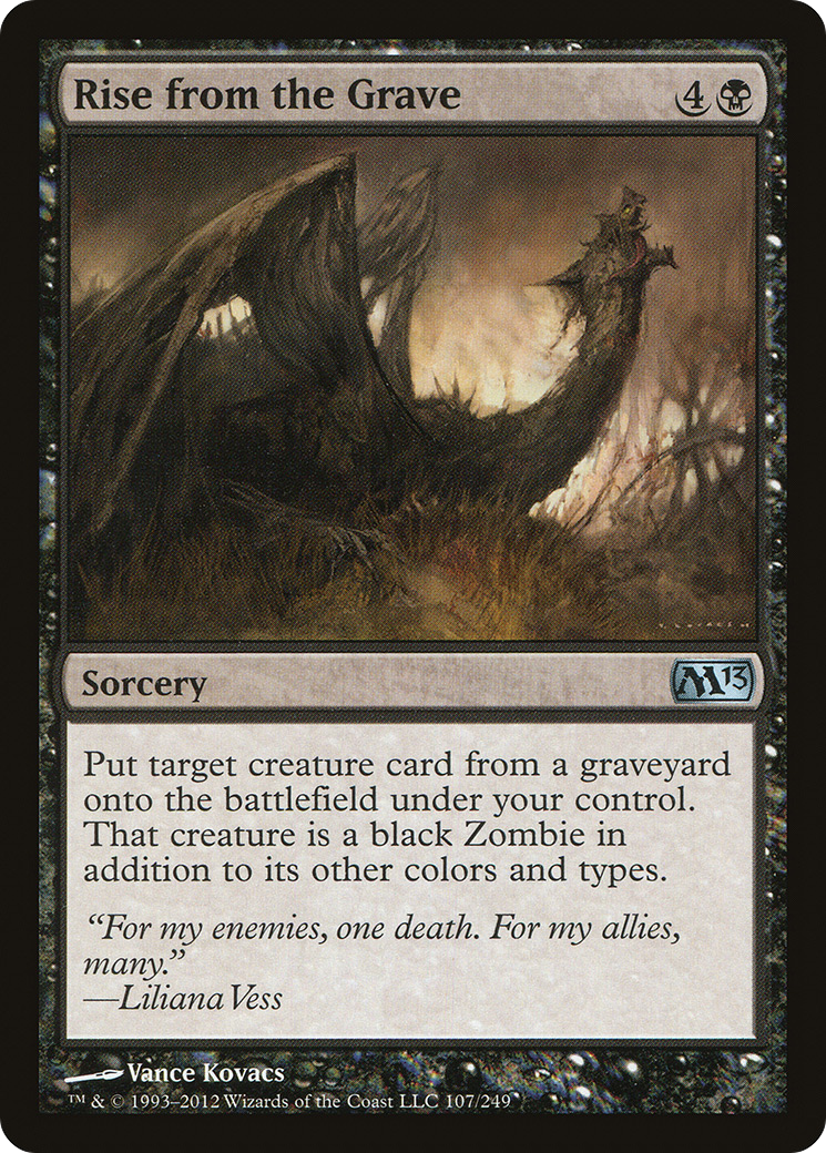 Rise from the Grave (M13-107) - Magic 2013 - Premium MTG Single from Wizards of the Coast - Just $0.08! Shop now at Game Crave Tournament Store