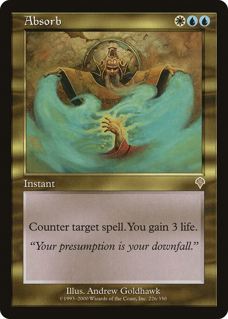 Absorb (INV-226) - Invasion Foil - Premium MTG Single from Wizards of the Coast - Just $10.11! Shop now at Game Crave Tournament Store