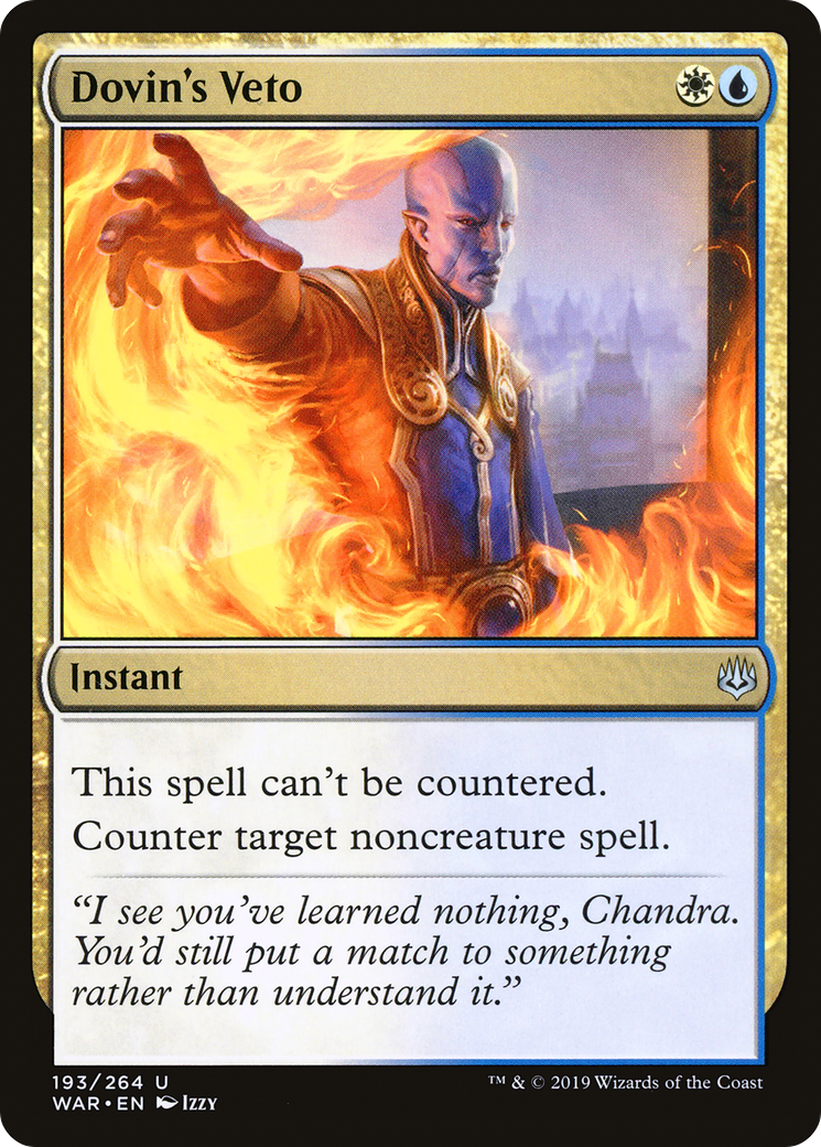 Dovin's Veto (WAR-193) - War of the Spark Foil - Premium MTG Single from Wizards of the Coast - Just $0.91! Shop now at Game Crave Tournament Store