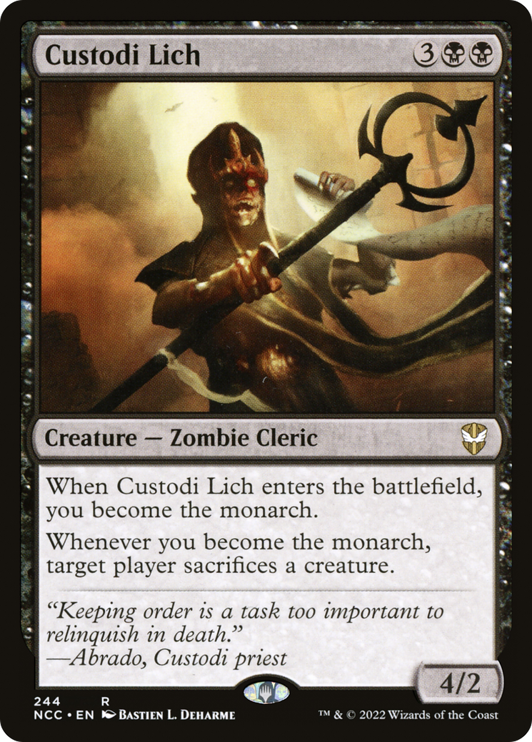 Custodi Lich (NCC-244) - New Capenna Commander - Premium MTG Single from Wizards of the Coast - Just $0.25! Shop now at Game Crave Tournament Store