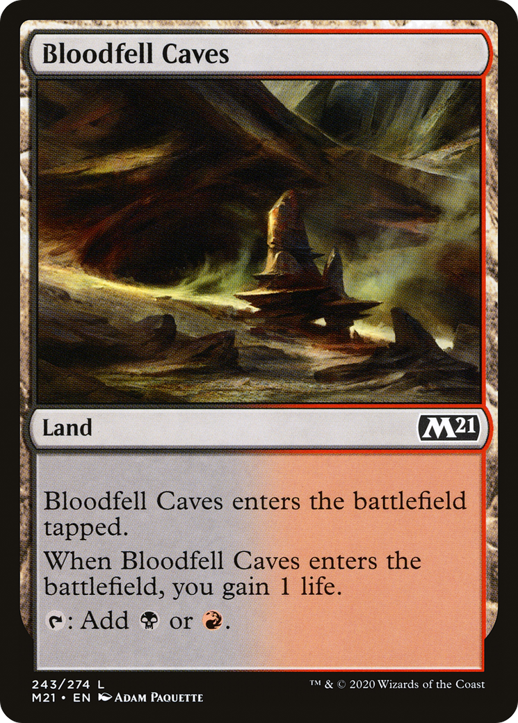 Bloodfell Caves (M21-243) - Core Set 2021 Foil - Premium MTG Single from Wizards of the Coast - Just $0.08! Shop now at Game Crave Tournament Store