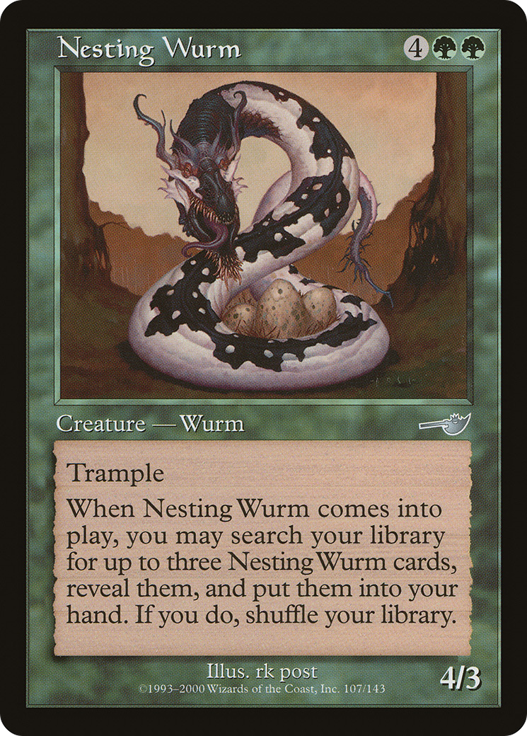 Nesting Wurm (NEM-107) - Nemesis - Premium MTG Single from Wizards of the Coast - Just $0.08! Shop now at Game Crave Tournament Store
