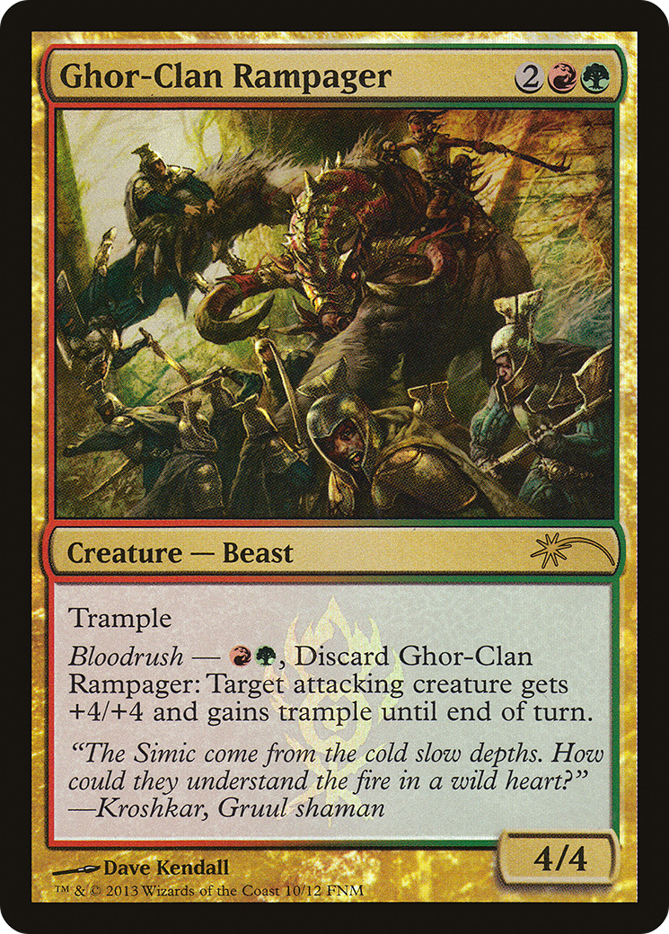 Ghor-Clan Rampager (F13-010) - Friday Night Magic 2013 Foil - Premium MTG Single from Wizards of the Coast - Just $0.16! Shop now at Game Crave Tournament Store
