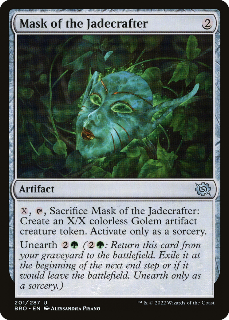 Mask of the Jadecrafter (BRO-201) - The Brothers' War - Premium MTG Single from Wizards of the Coast - Just $0.08! Shop now at Game Crave Tournament Store