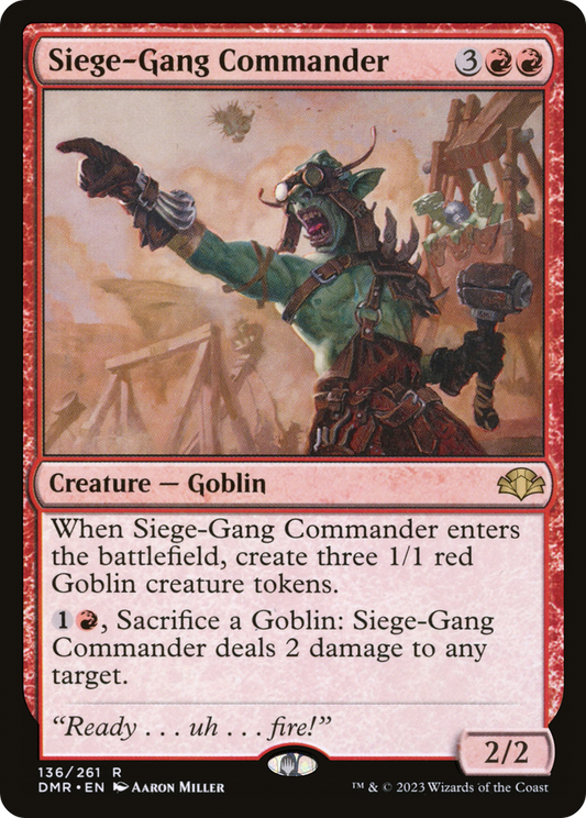 Siege-Gang Commander (DMR-136) - Dominaria Remastered Foil - Premium MTG Single from Wizards of the Coast - Just $0.08! Shop now at Game Crave Tournament Store