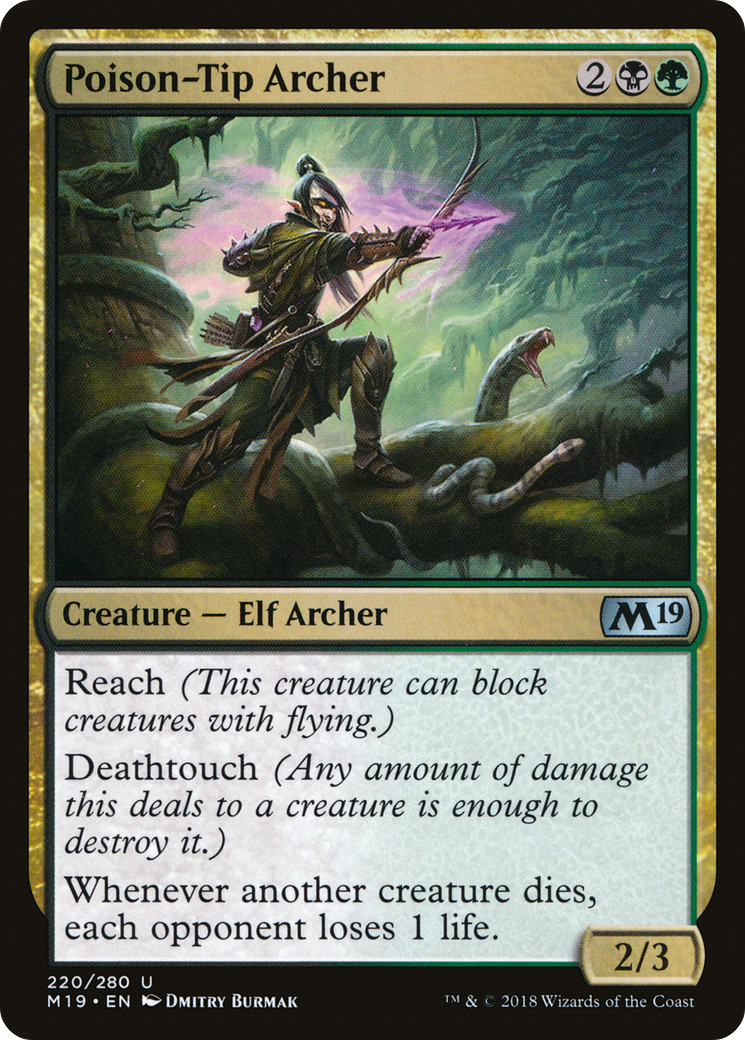 Poison-Tip Archer (M19-220) - Core Set 2019 Foil - Premium MTG Single from Wizards of the Coast - Just $2.65! Shop now at Game Crave Tournament Store
