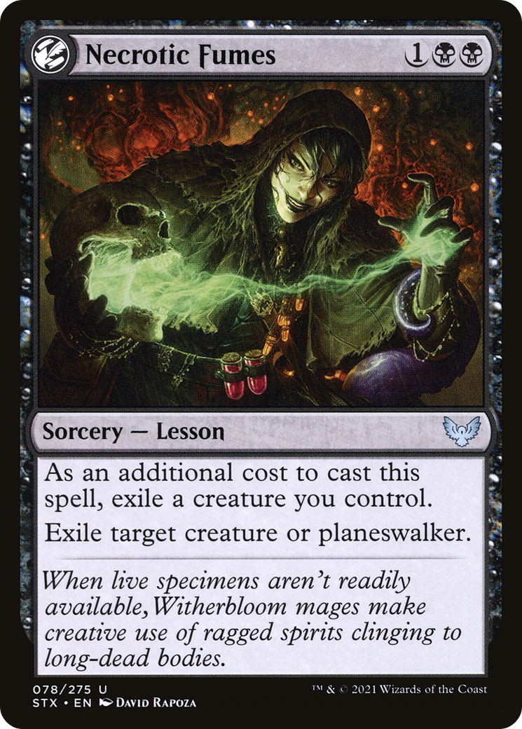 Necrotic Fumes (STX-078) - Strixhaven: School of Mages: (lesson) Foil - Premium MTG Single from Wizards of the Coast - Just $0.25! Shop now at Game Crave Tournament Store