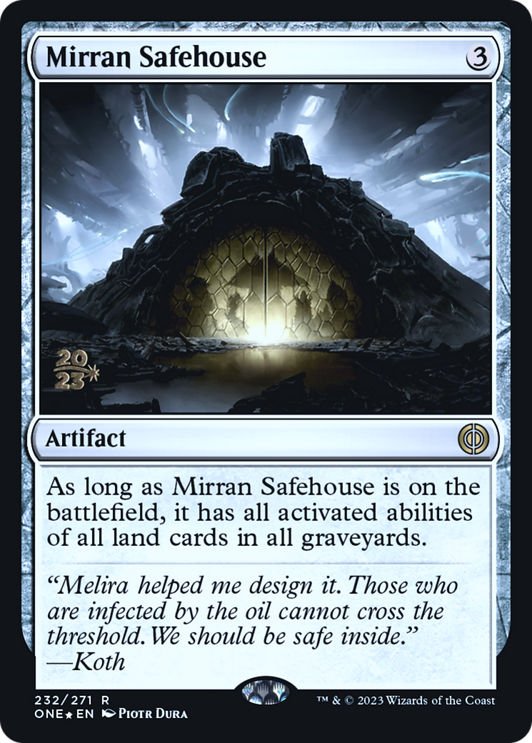 Mirran Safehouse (PONE-232S) - Phyrexia: All Will Be One Promos Foil - Premium MTG Single from Wizards of the Coast - Just $0.26! Shop now at Game Crave Tournament Store