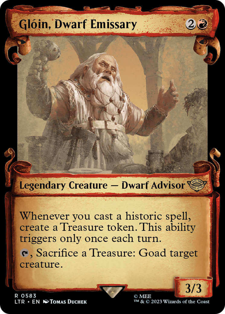 Glóin, Dwarf Emissary (LTR-583) - The Lord of the Rings: Tales of Middle-earth: (Showcase) - Premium MTG Single from Wizards of the Coast - Just $0.98! Shop now at Game Crave Tournament Store