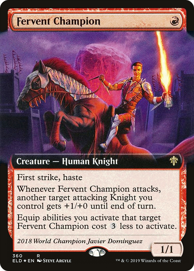 Fervent Champion (ELD-360) - Throne of Eldraine: (Extended Art) Foil - Premium MTG Single from Wizards of the Coast - Just $4.14! Shop now at Game Crave Tournament Store