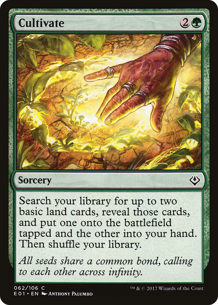 Cultivate (E01-062) - Archenemy: Nicol Bolas - Premium MTG Single from Wizards of the Coast - Just $0.91! Shop now at Game Crave Tournament Store