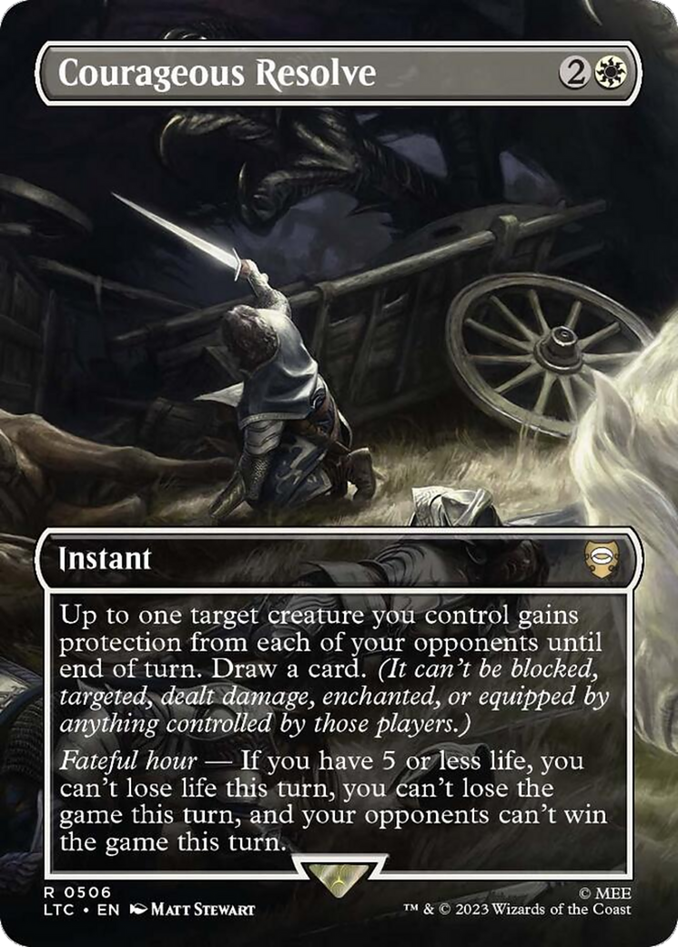 Courageous Resolve (LTC-506) - Tales of Middle-earth Commander (Borderless) - Premium MTG Single from Wizards of the Coast - Just $0.12! Shop now at Game Crave Tournament Store
