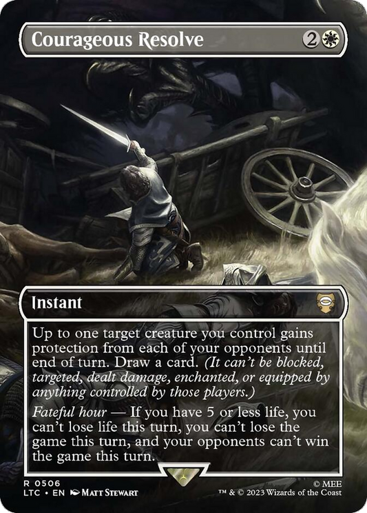 Courageous Resolve (LTC-506) - Tales of Middle-earth Commander (Borderless) - Premium MTG Single from Wizards of the Coast - Just $0.12! Shop now at Game Crave Tournament Store