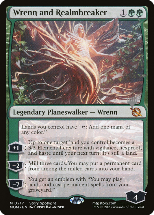 Wrenn and Realmbreaker (PMOM-217P) - March of the Machine Promos Foil - Premium MTG Single from Wizards of the Coast - Just $4.14! Shop now at Game Crave Tournament Store