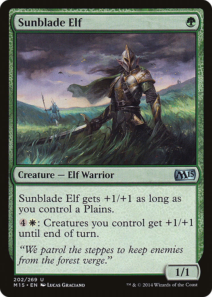 Sunblade Elf (M15-202) - Magic 2015 - Premium MTG Single from Wizards of the Coast - Just $0.08! Shop now at Game Crave Tournament Store